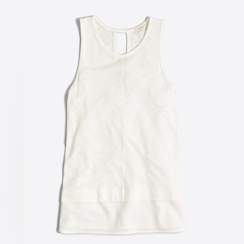 J Crew Drapey tank top with silky hem | Ivory Blouse